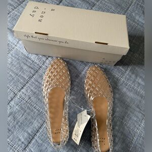 A New Day Women's Transparent Mesh Flats jelly flats clear size 9.5
